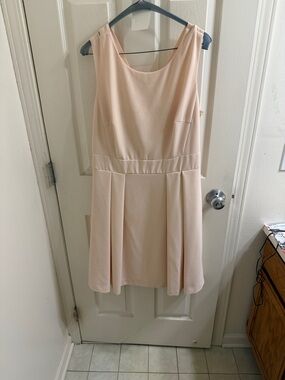 Sleeveless Pleated Mini Dress in Light Blush